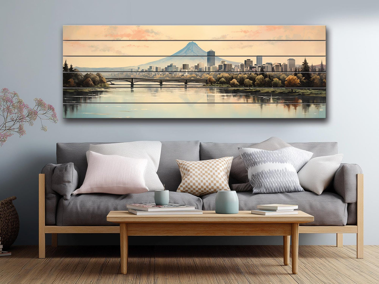 Vintage Portland Print on Natural Wood – Oregon Wall Art