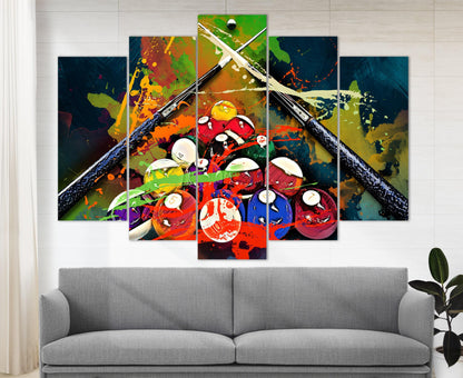 Billiards Canvas Art – High Quality Durable Gallery Wrapped Canvas Print For Game Room Decor