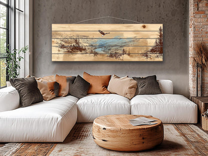 Bald Eagle Wood Art – Mountain Valley Wall Art | Rustic Cabin Decor