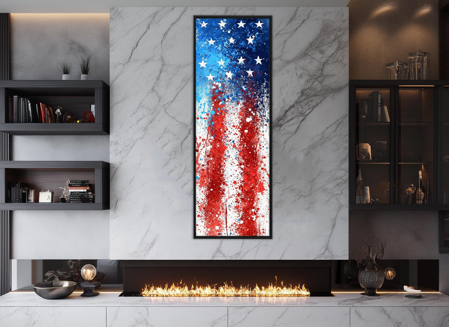 American Flag Canvas Art – Framed Canvas Print | Patriotic Wall Decor Ready to Hang