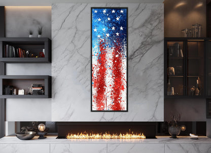 American Flag Canvas Art – Framed Canvas Print | Patriotic Wall Decor Ready to Hang