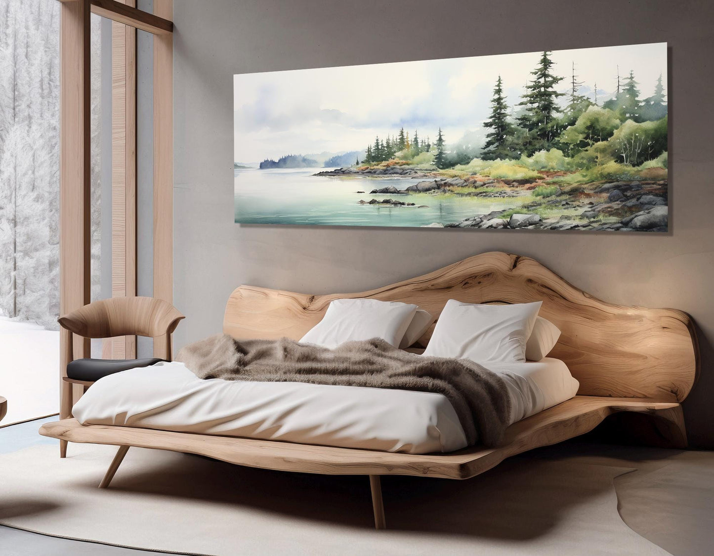 Isle Royale Canvas Print – Misty Forest Painting | Framed & Ready to Hang Wall Art