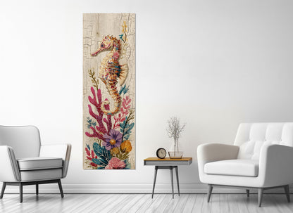 Seahorse Canvas Print – Ocean Wall Art | Framed Floating Frame Canvas, Ready to Hang