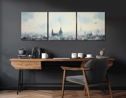 Abstract Brussels Canvas Print, Brussels Wall Art, Belgium Painting, Framed and Ready to Hang