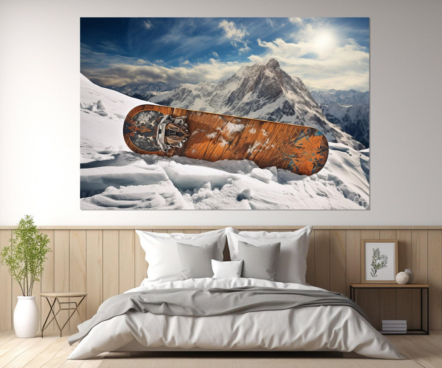 Snowboard Canvas Print – Abstract Snowboarding Wall Art | Ready to Hang Framed Canvas
