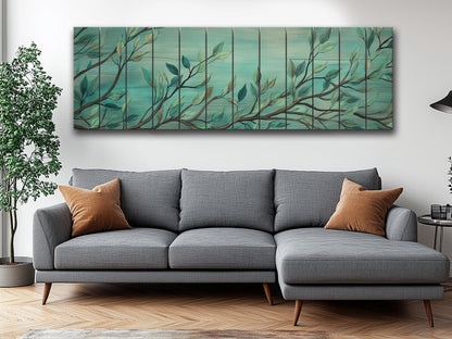Wood Wall Art – Large Rustic Wildflower Print on Smooth Linden Planks