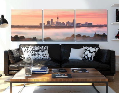 San Antonio Canvas Print – Large Sunset Painting | Abstract Cityscape Wall Art