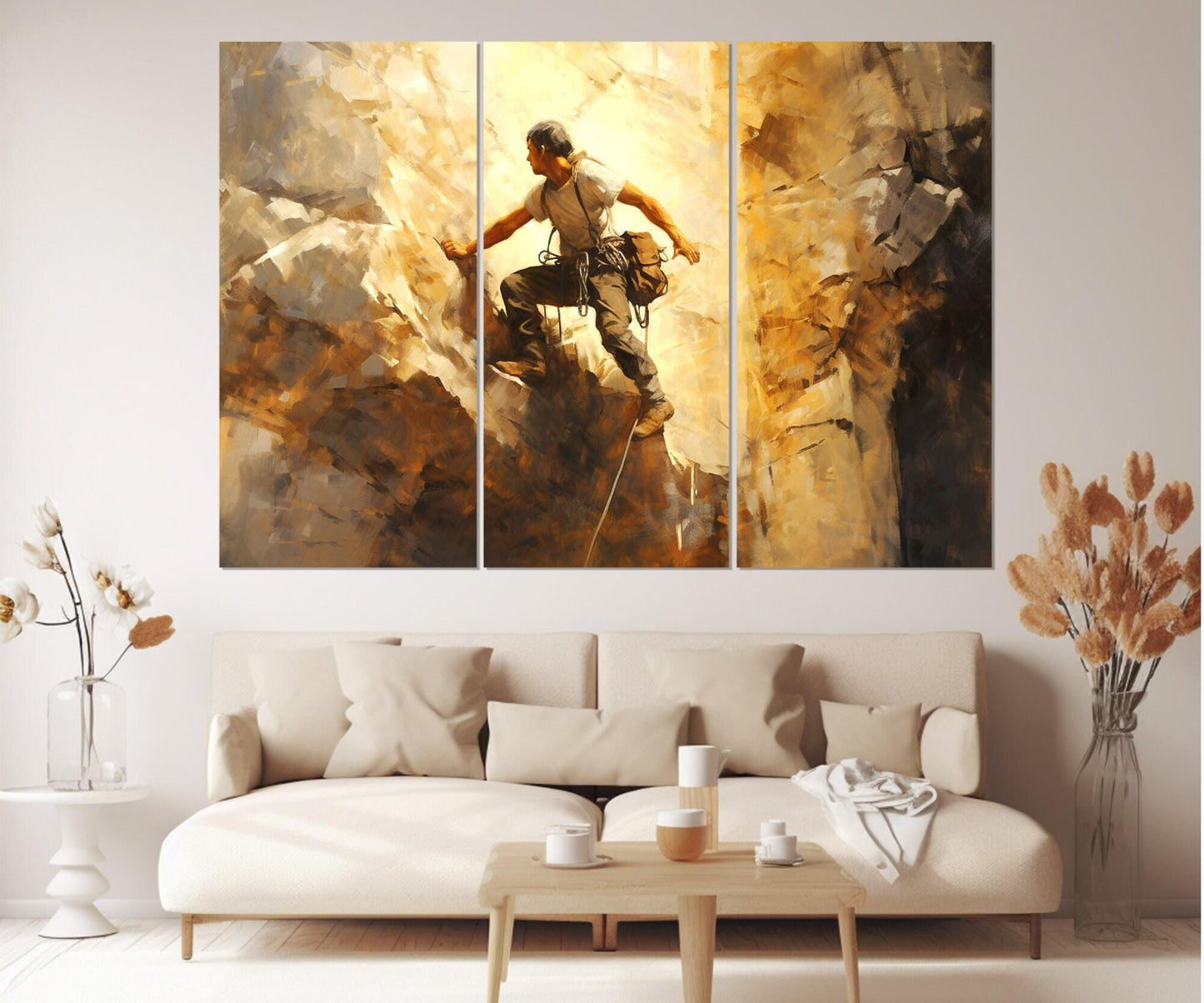 Climbing Wall Art – Alpinism Canvas Print | Framed, Ready to Hang Decor