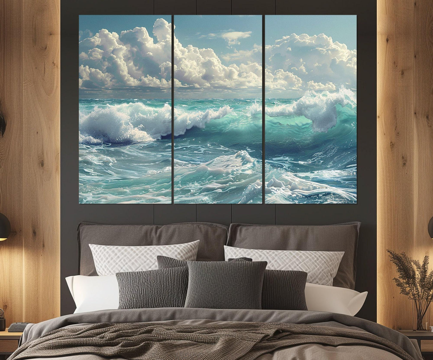 Ocean Canvas Art - Sea Waves Print | Gallery Wrapped Canvas, Ready to Hang