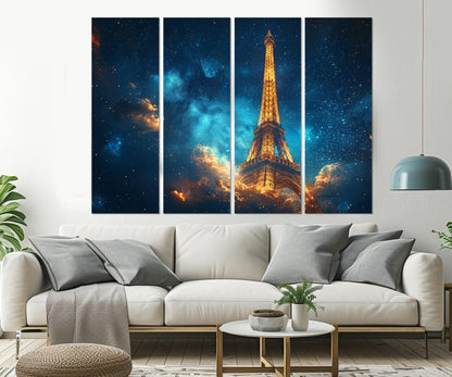 Eiffel Tower Canvas Print – Abstract Paris Wall Art | Framed Cotton Canvas
