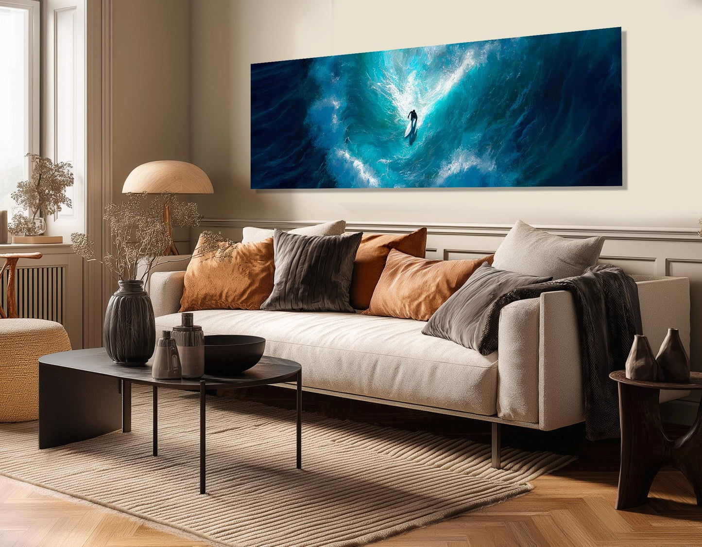 Surfer Canvas Print - Life Waves Painting | Framed Coastal Home Decor Art