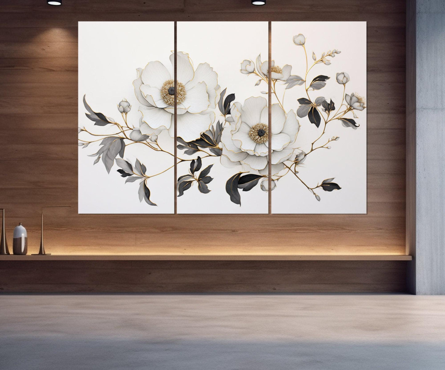 Minimalist Flower Canvas - Floral Wall Decor | Framed Canvas Print Ready to Hang