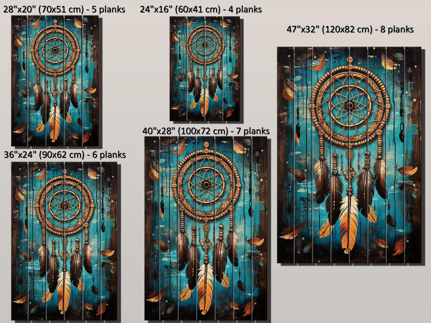 Dreamcatcher Wood Art – Boho Wall Decor on Natural Wood with Unique Grain