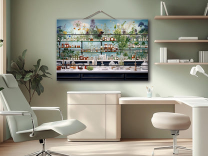 Pharmacy Wall Art - Rustic Wood Decor | Abstract Medicine Print on Wood