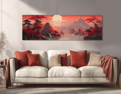 Japanese Landscape Canvas - Scenic Cotton Canvas Print | Ready To Hang Wall Art