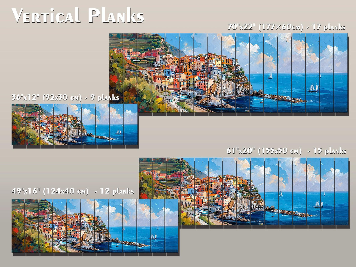 Cinque Terre Wall Art - Manarola Wood Print | Natural Wood Decor, Ready to Hang