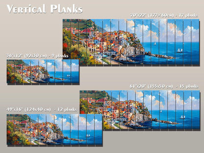 Cinque Terre Wall Art - Manarola Wood Print | Natural Wood Decor, Ready to Hang