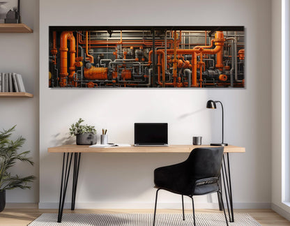 Industrial Wall Art – Abstract Factory Canvas Print | Framed & Ready to Hang