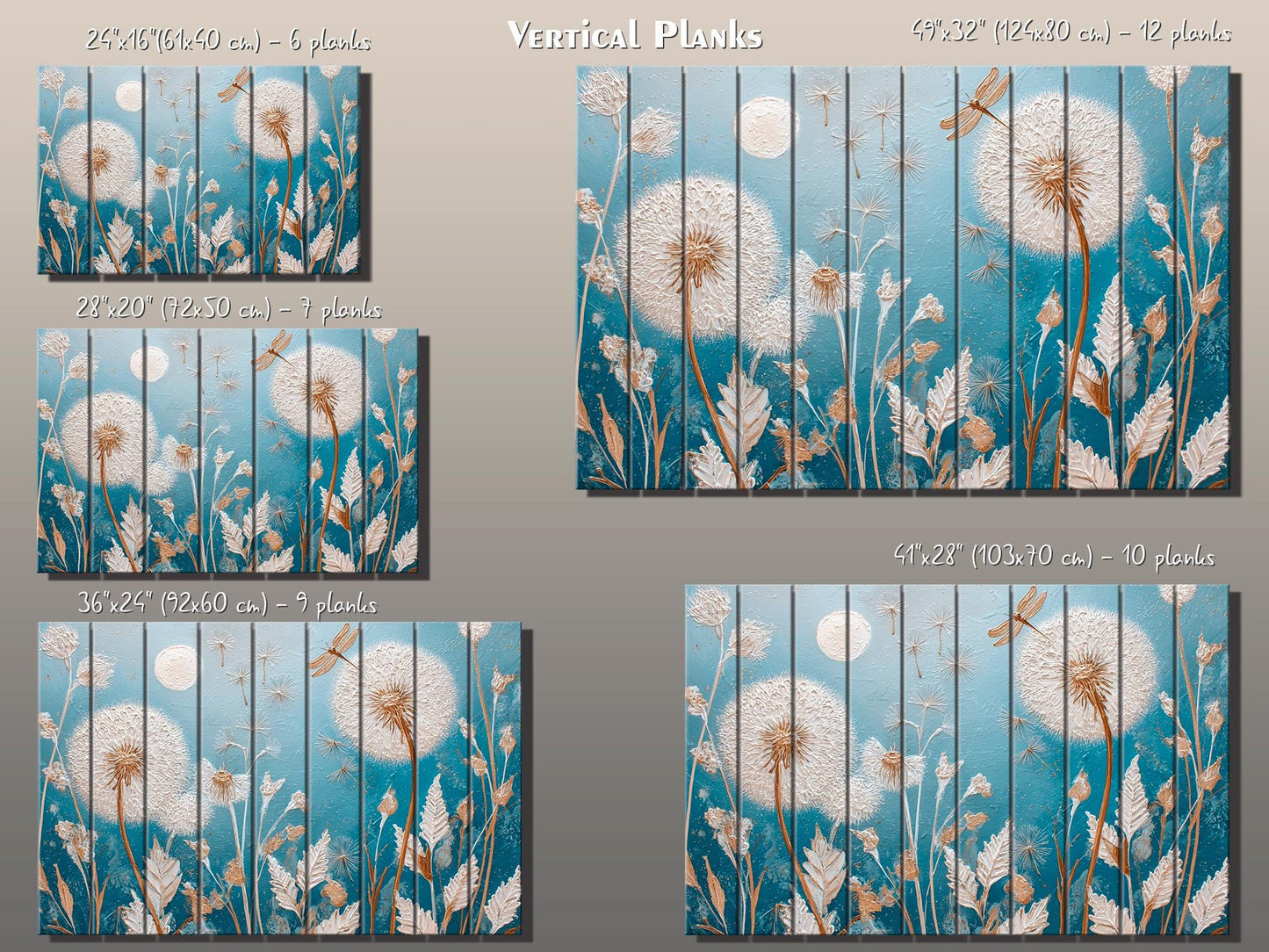 Dandelion Wall Art – Rustic Wood Print | Floral Wood Decor on Smooth Linden