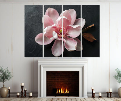 Pink Magnolia Canvas – Floral Wall Art | Framed & Ready to Hang Cotton Print