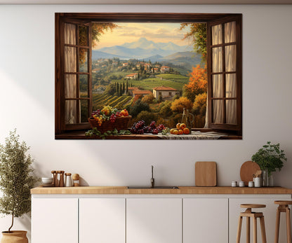 Tuscany Canvas Print – Open Window Painting | Framed Canvas Print, Ready to Hang Art