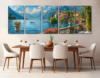 Lake Como Canvas Print – Panoramic Italy Wall Art | Framed & Ready to Hang