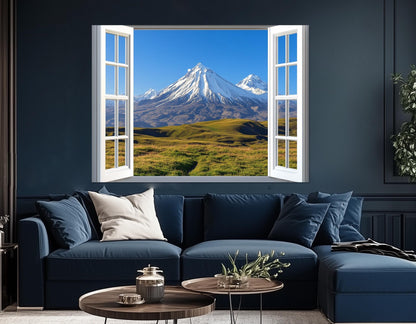 Kamchatka Wall Art – Open Window Volcano Canvas Print | Framed, Ready to Hang
