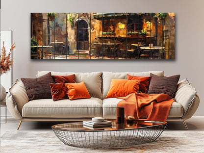 Italian Bistro Wall Art – Rustic Wood Plank Art | Scenic Italy Wood Print