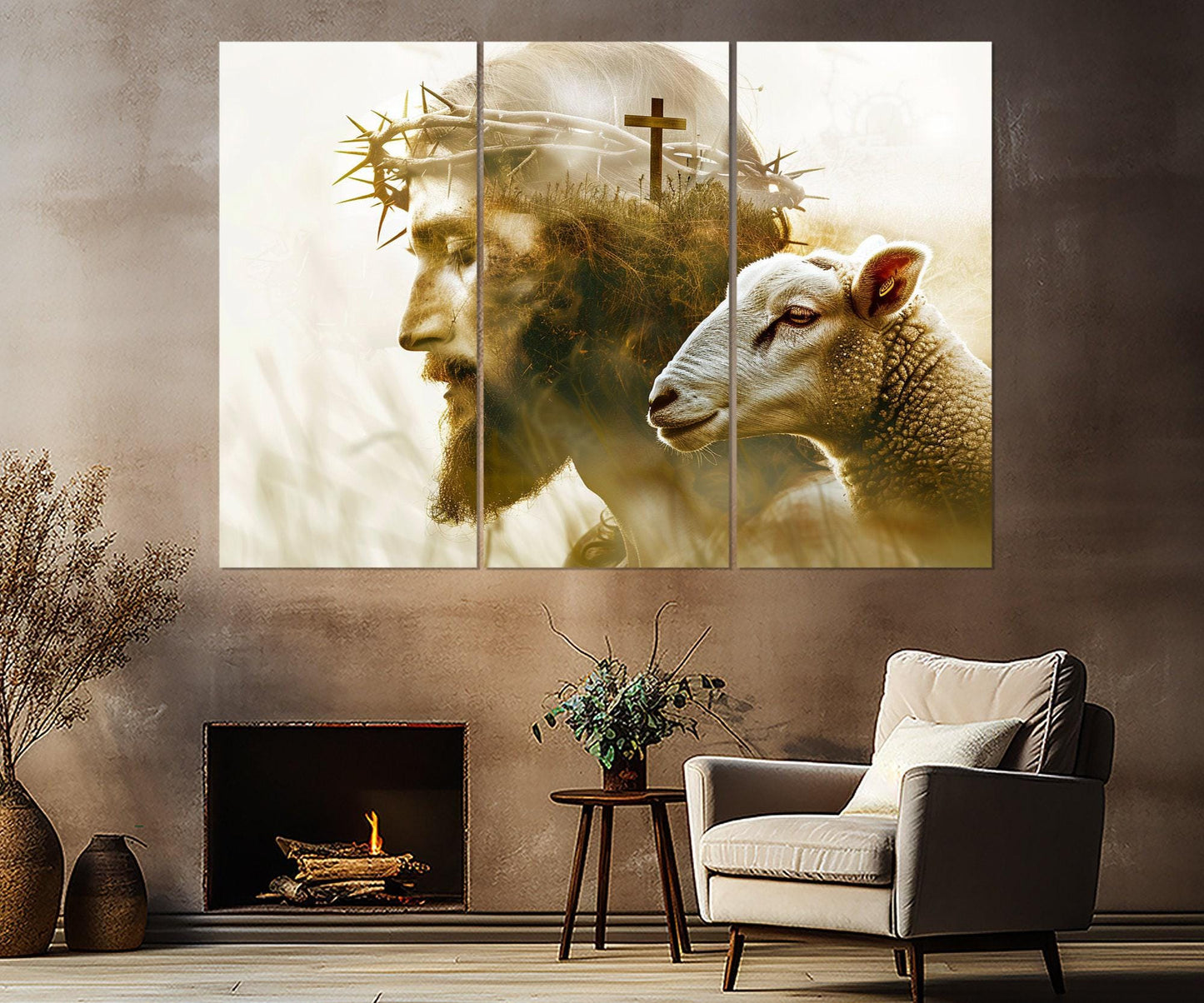 Jesus Christ Canvas Print - Abstract Religious Wall Art | Framed & Ready to Hang