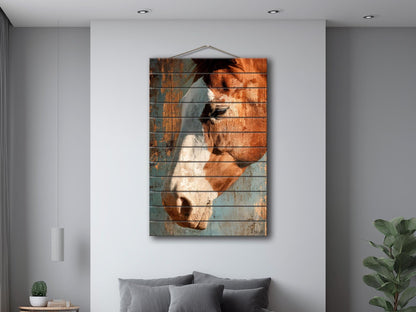 Wood Wall Art - Farmhouse Rustic Wall Decor Featuring Horse Wood Print