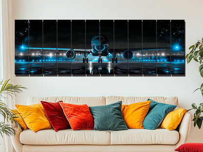 Wood Wall Art - Large Aircraft Wall Art Print on Wood Planks | Pilot Gift Idea