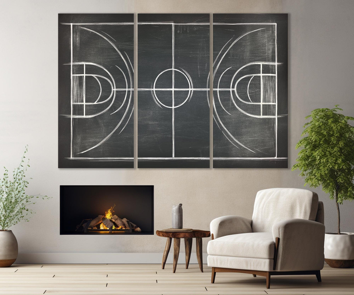 Basketball Court Canvas – Framed Cotton Print | Gallery Wrapped Indoor Wall Art