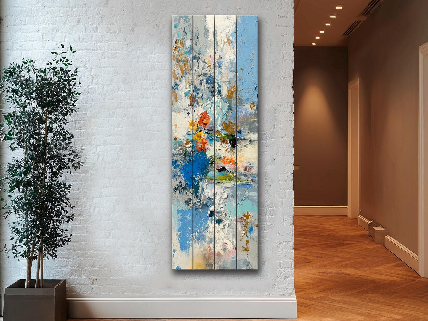 Gray Gold Frog Wall Art - Abstract Animal Art on Wood Plank for Rustic Farmhouse Decor