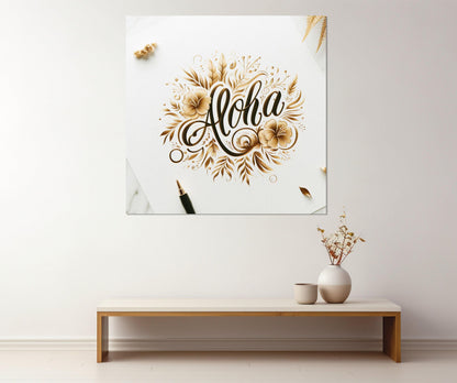 Aloha Wall Art, Aloha Sign Canvas Print, Coastal Wall Art, Framed and Ready to Hang