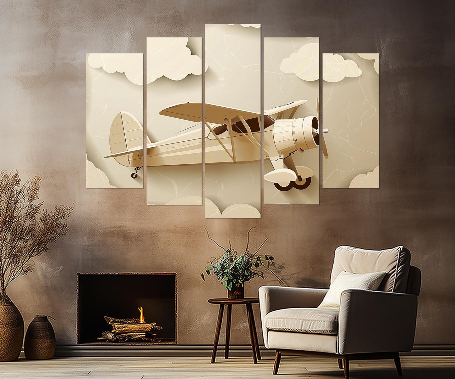 Toy Plane Canvas Print – Framed Kids Room Decor | Ready to Hang Artwork