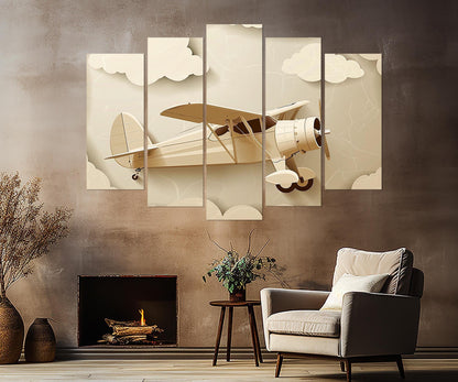 Toy Plane Canvas Print – Framed Kids Room Decor | Ready to Hang Artwork