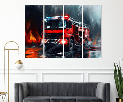 Fire Truck Canvas Print – Framed Fire Truck Art | Ready to Hang Gallery Wrapped Canvas