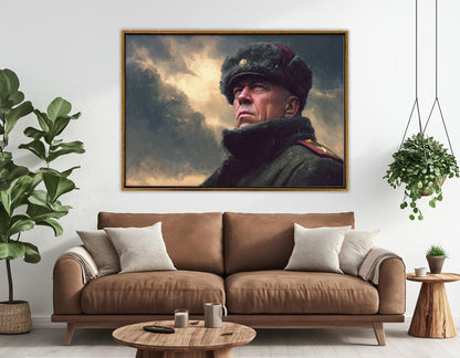 Georgy Zhukov Canvas Print – Framed Floating Frame | Museum Style WW2 Wall Art
