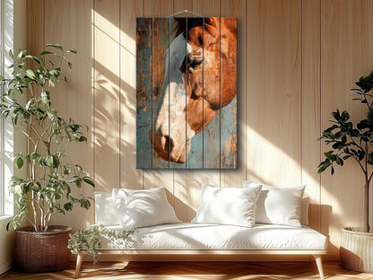 Wood Wall Art - Farmhouse Rustic Wall Decor Featuring Horse Wood Print