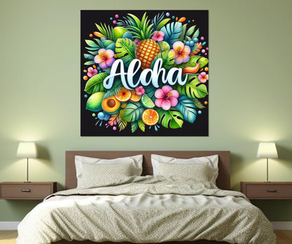 Hawaii Canvas Print, Colorful Aloha Wall Art, Hawaiian Wall Decor, Framed and Ready to Hang