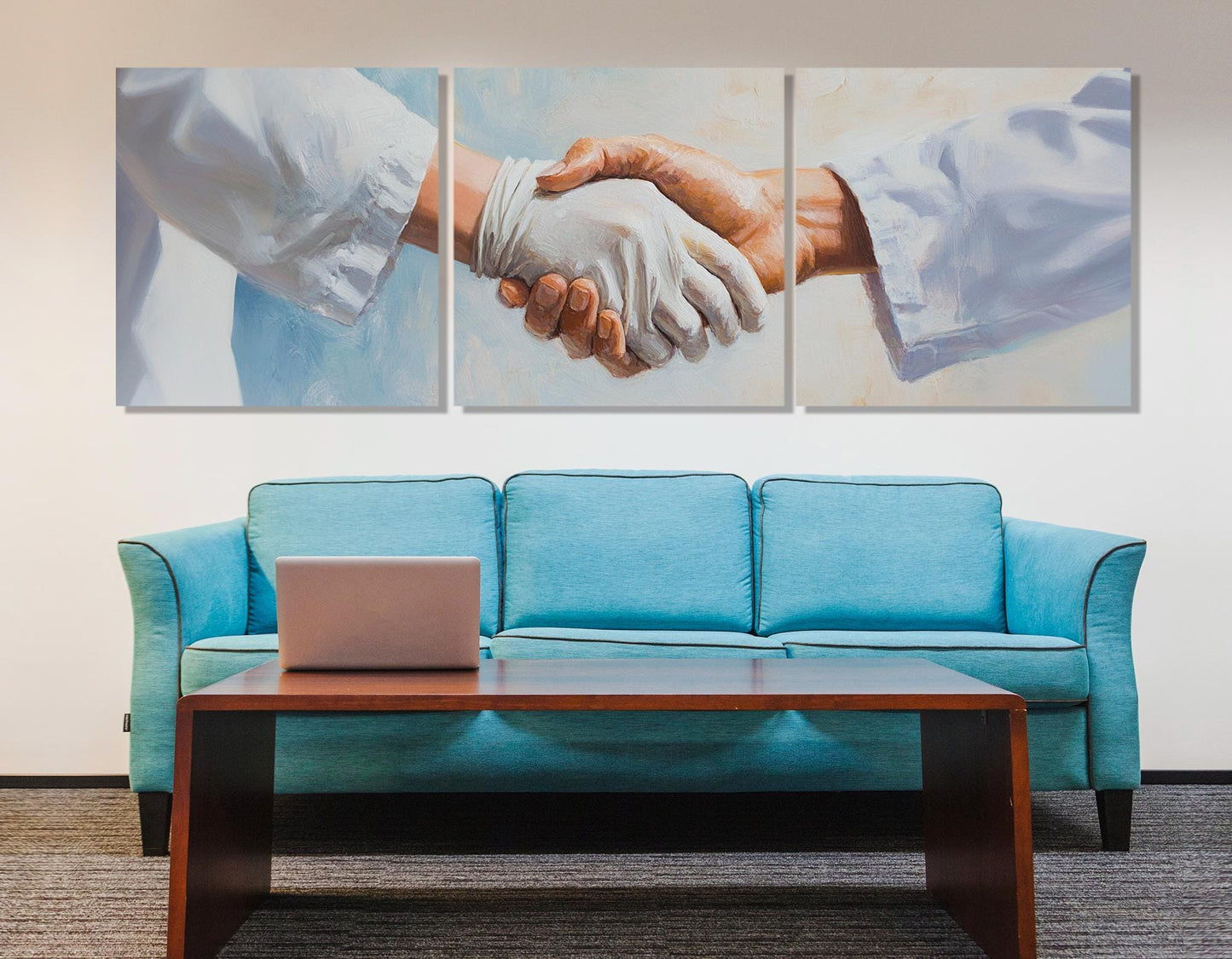 Doctors Handshake Canvas – Medical Canvas Art | Hospital Wall Decor, Ready to Hang