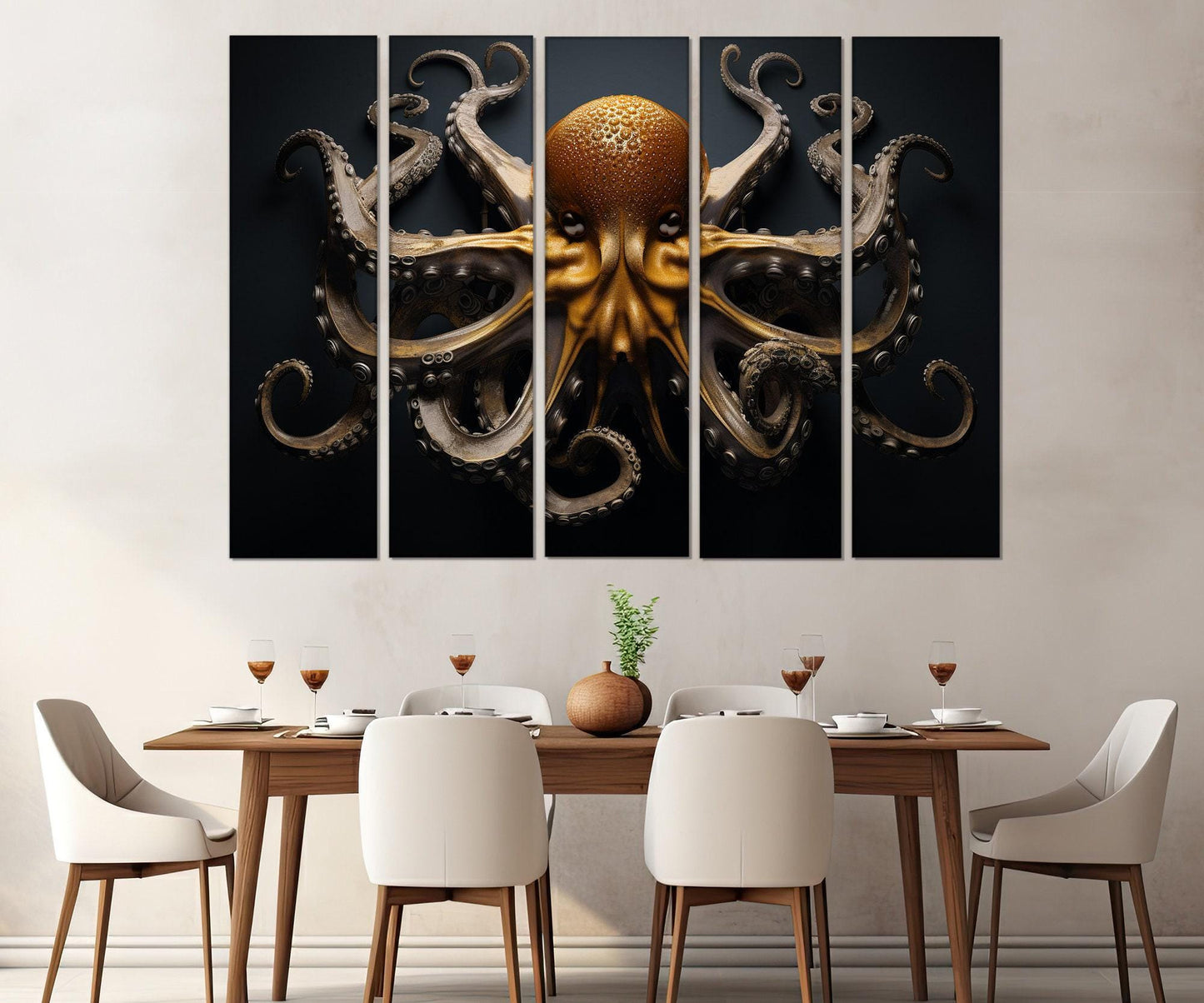 Abstract Octopus Canvas | Large Octopus Painting - Ready to Hang Wall Art