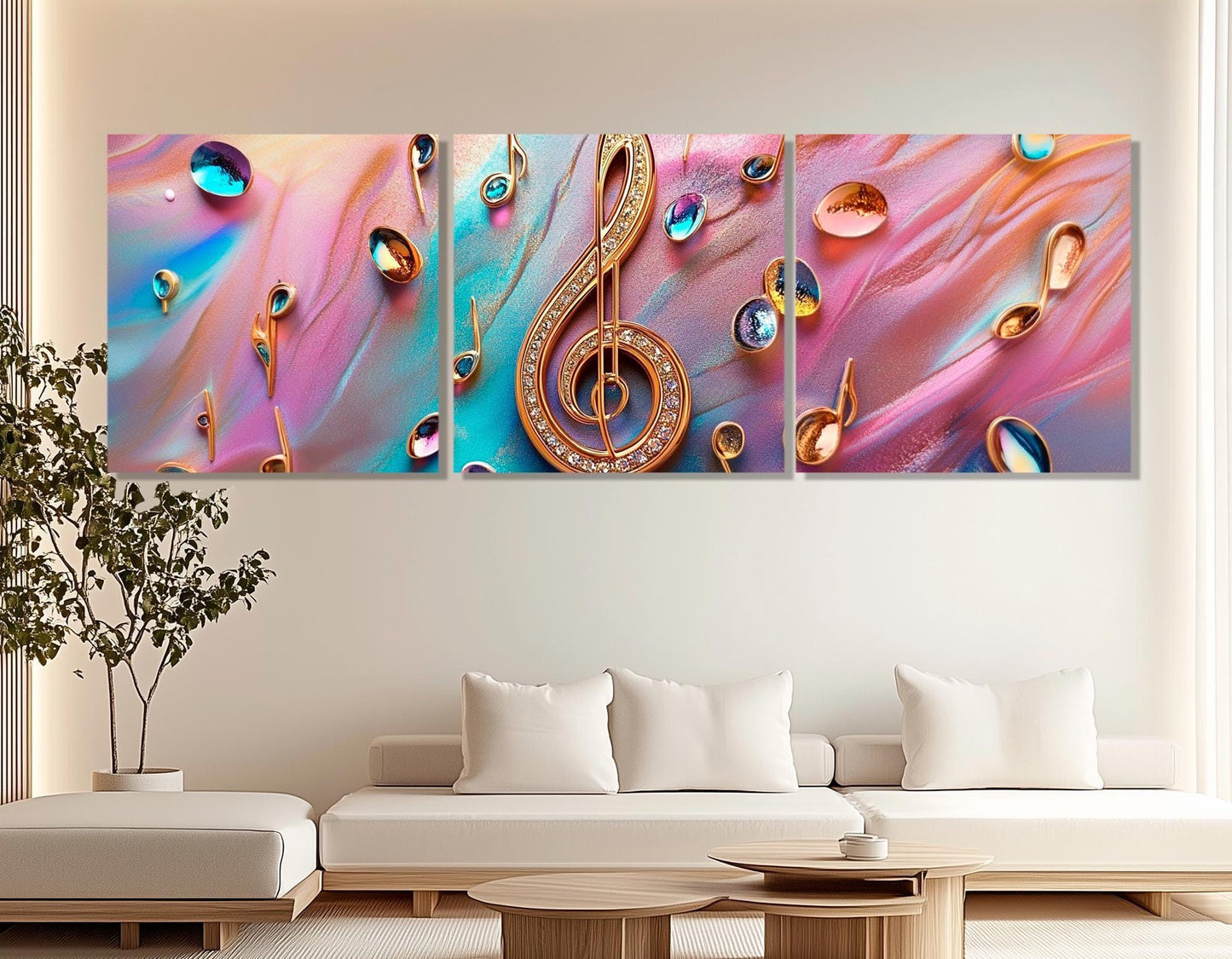 Music Wall Art - Treble Clef Canvas Print | Abstract Music Art, Ready to Hang