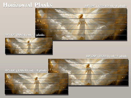 Angel Wood Wall Art - Printed Natural Wood Rustic Farmhouse Religious Decor