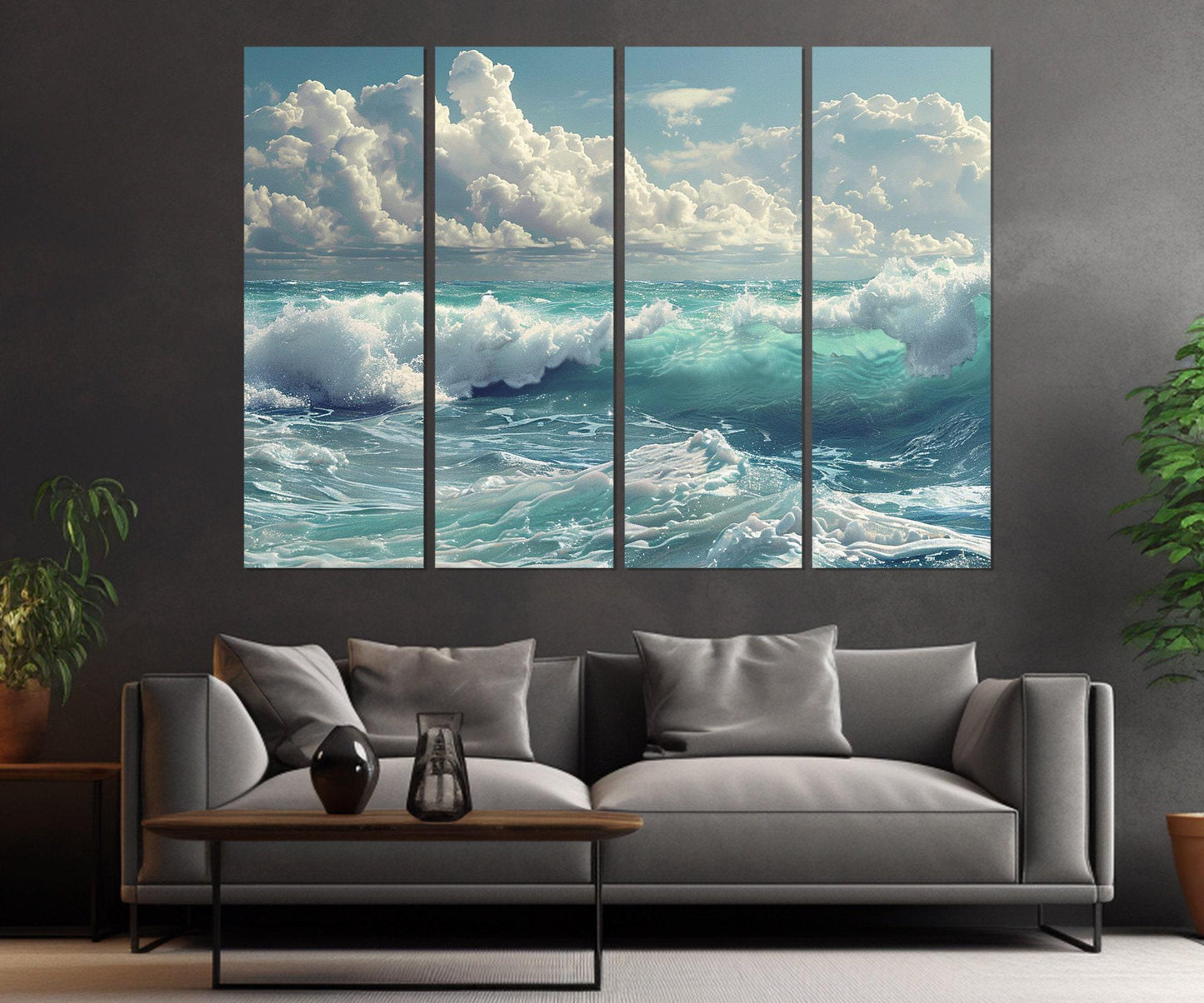 Ocean Canvas Art - Sea Waves Print | Gallery Wrapped Canvas, Ready to Hang