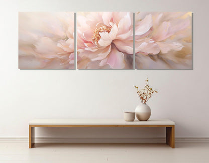 Pink Peony Canvas Art – Large Floral Painting | Gallery Wrapped Framed Canvas