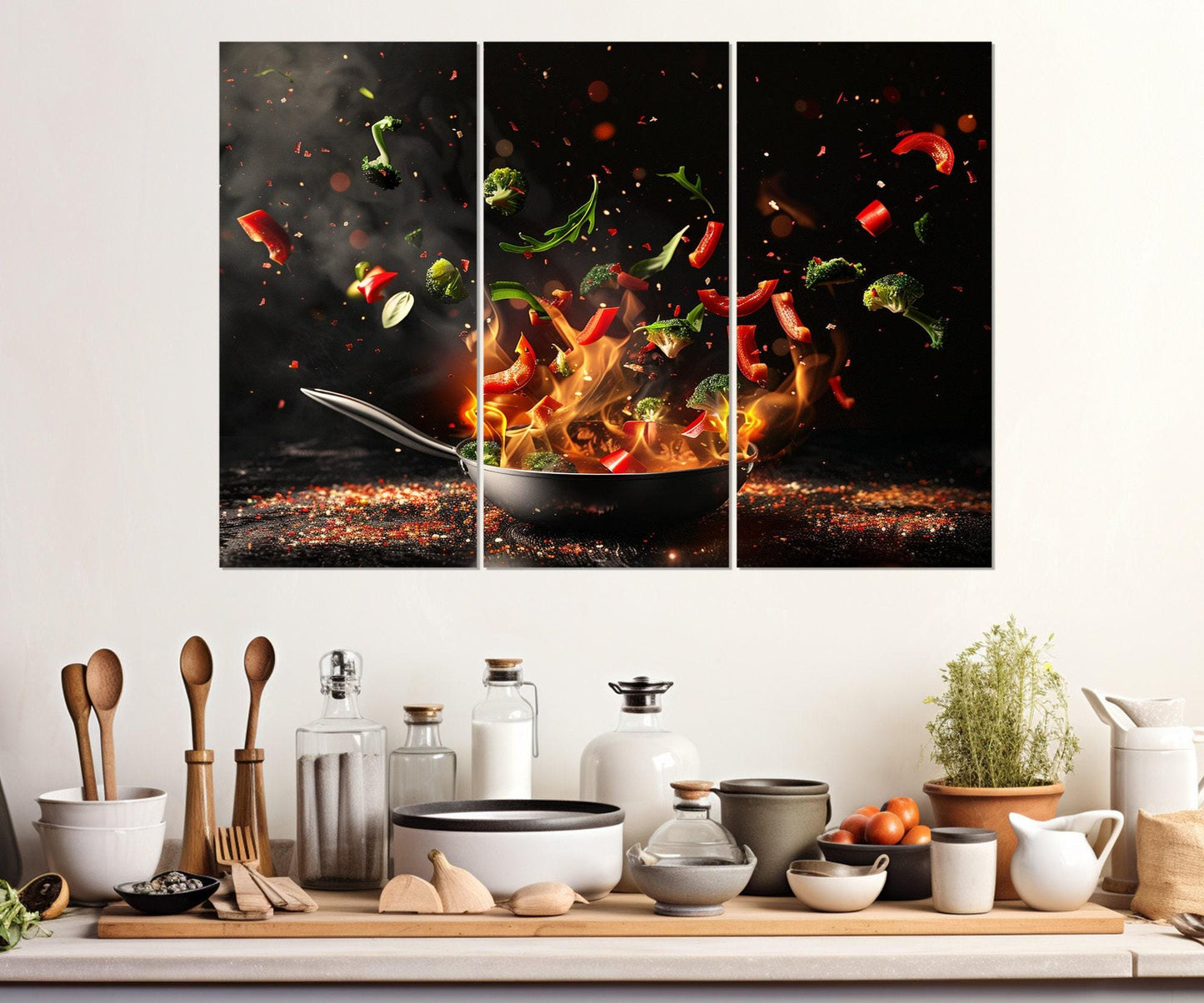 Frying Pan Canvas Print - Kitchen Wall Decor | Framed Canvas Art, Ready to Hang