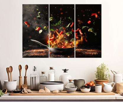 Frying Pan Canvas Print - Kitchen Wall Decor | Framed Canvas Art, Ready to Hang