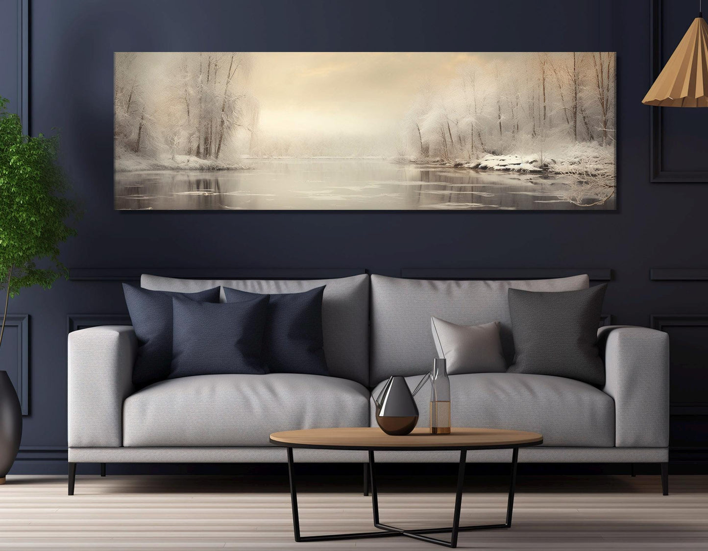 Winter Landscape Canvas - Dramatic Snowy Forest Art | Framed Wall Decor Ready to Hang