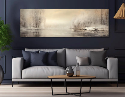 Winter Landscape Canvas - Dramatic Snowy Forest Art | Framed Wall Decor Ready to Hang